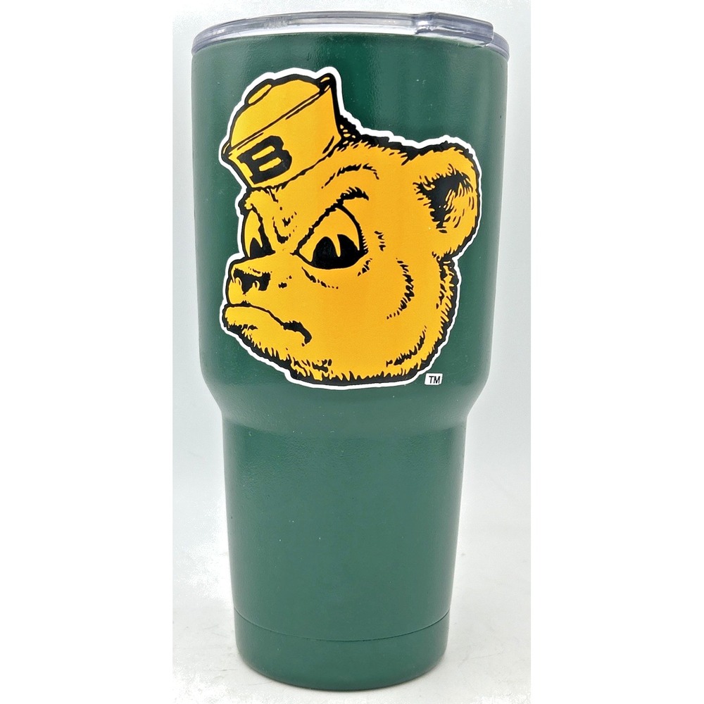 Yeti Tumbler Baylor stickers 30 oz Stainless Steel Cup GREEN With Lid - Picture 3 of 7